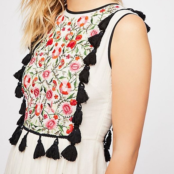 Free People Carolina K tassel Kiara Long Dress - Picture 3 of 10